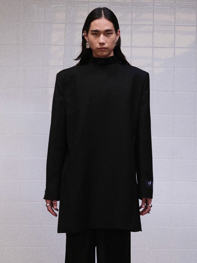 gushpsychic Stand Collar Cutting Hole Design Suit