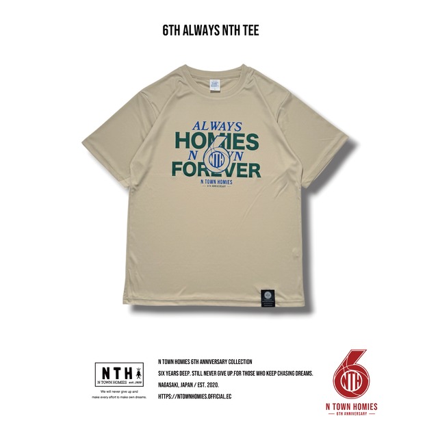 6TH ALWAYS NTH TEE color Beige×Green