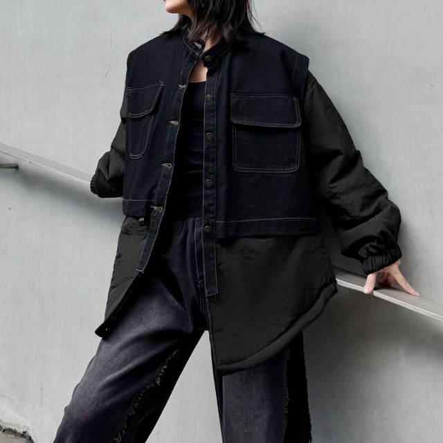 ボタンフロント ショート丈 パッチポケット ジャケット 1color JK0332