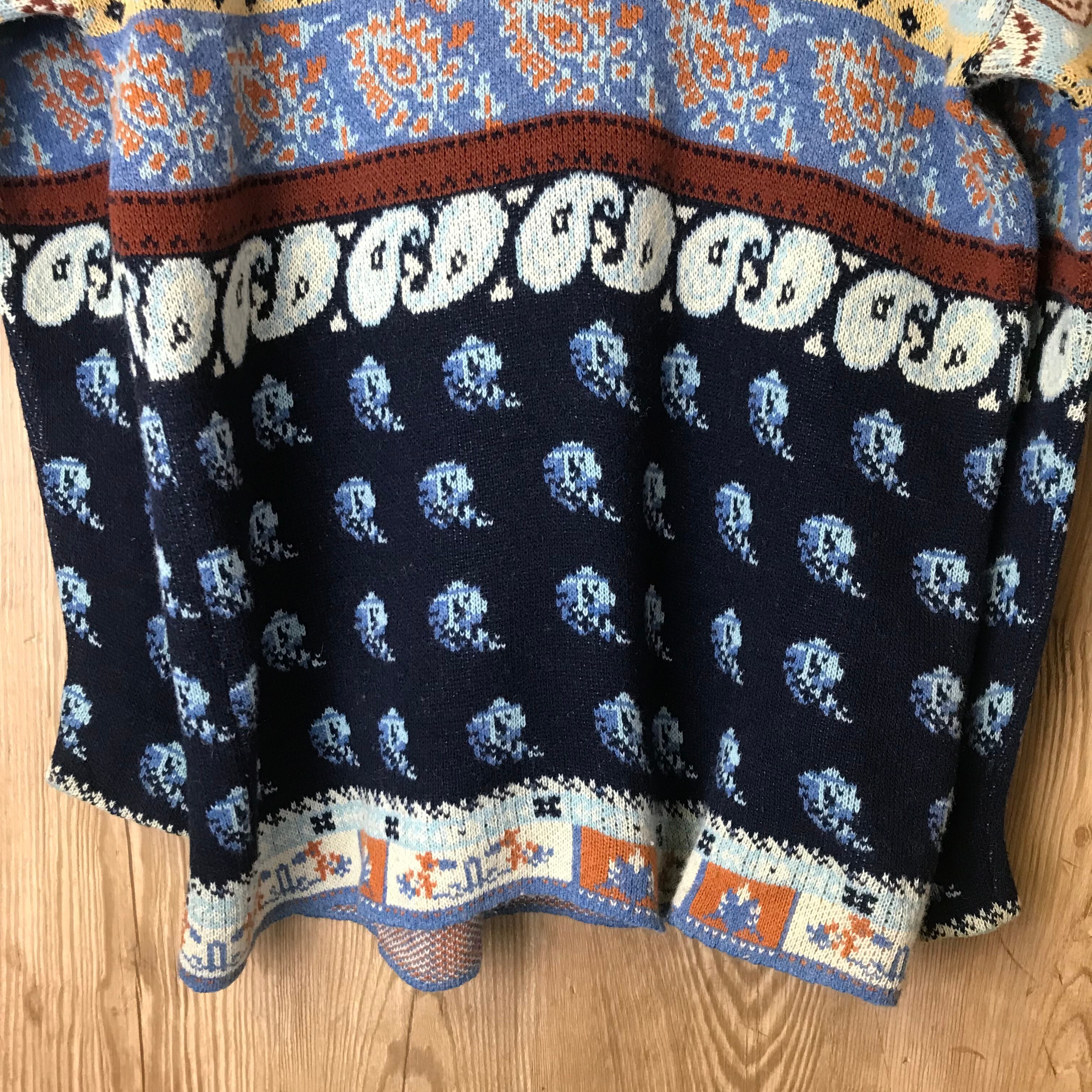 80s〜90s 北斎タグ VINTAGE KENZO マルチカラー デザイン ニット 80s〜90s 北斎タグ VINTAGE KENZO マルチカラー デザイン ニット