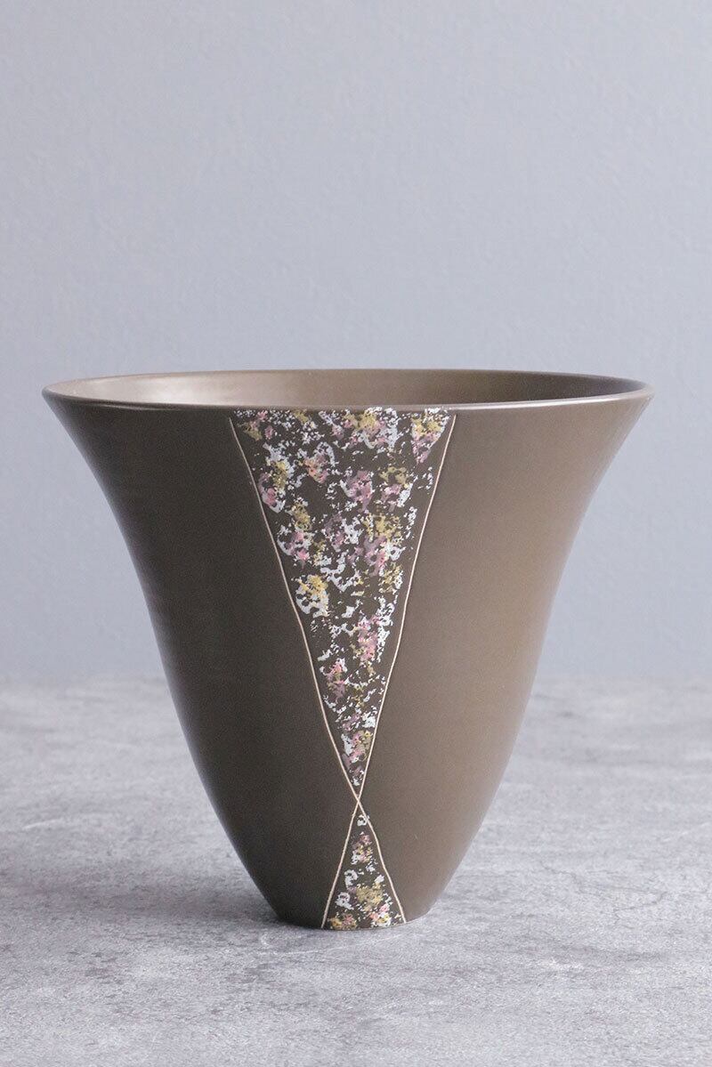 陶芸作家 樋口邦春作 青白磁流文花入 | 1点もの花器屋さん One & Only