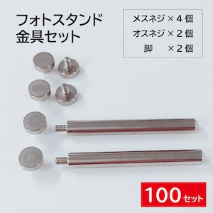 アクリルフレーム 金具 ネジ ビス ボルト ナット 脚 化粧ビス セット フォトフレーム アクリルスタンド 盾 DIY 100セット