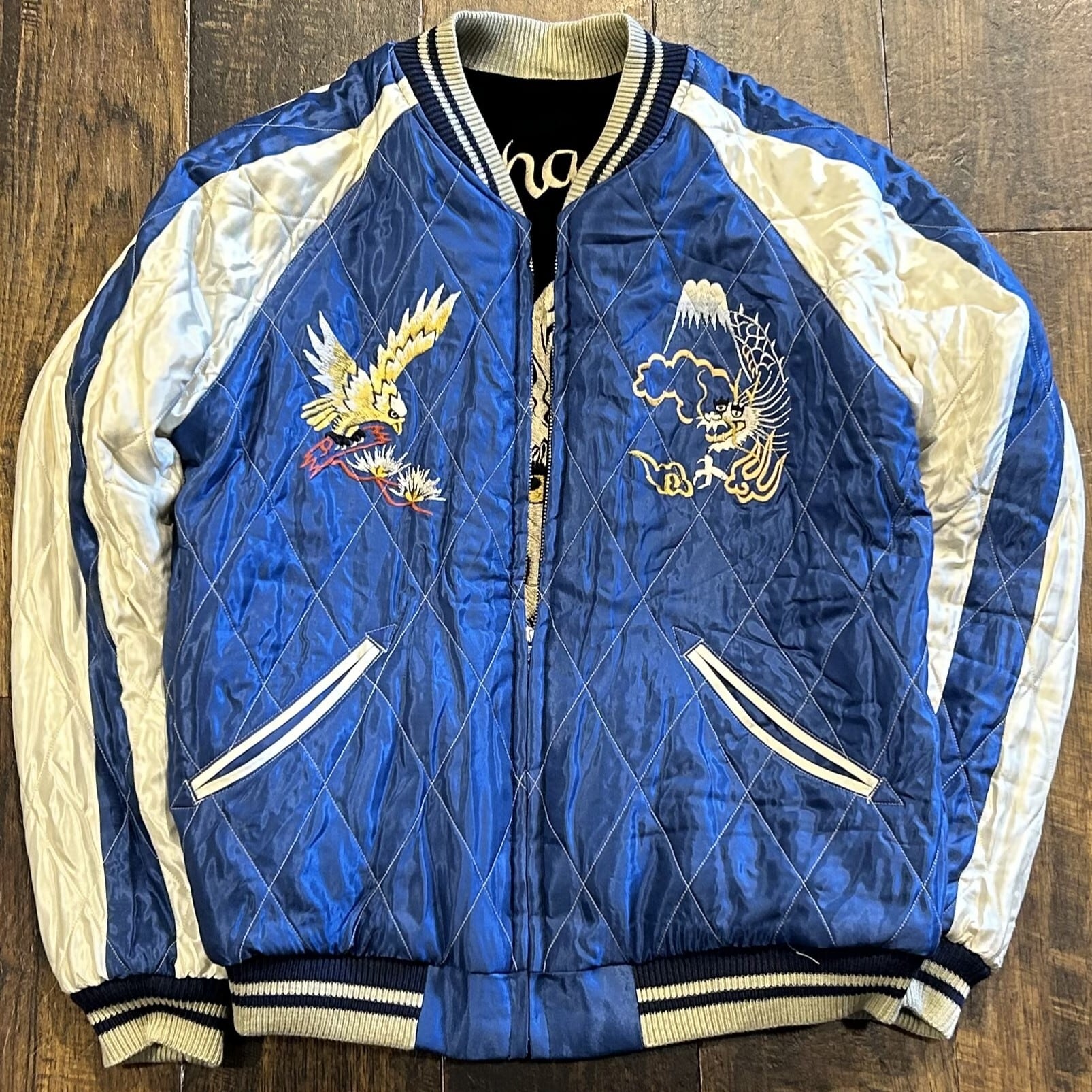 テーラー東洋 別珍スカジャン キルティング “WHITE TIGER” × “EAGLE