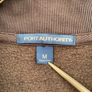【PORTAUTHORITY】ハーフジップ スウェット ワンポイント 刺繍ロゴ Mサイズ アメリカ古着
