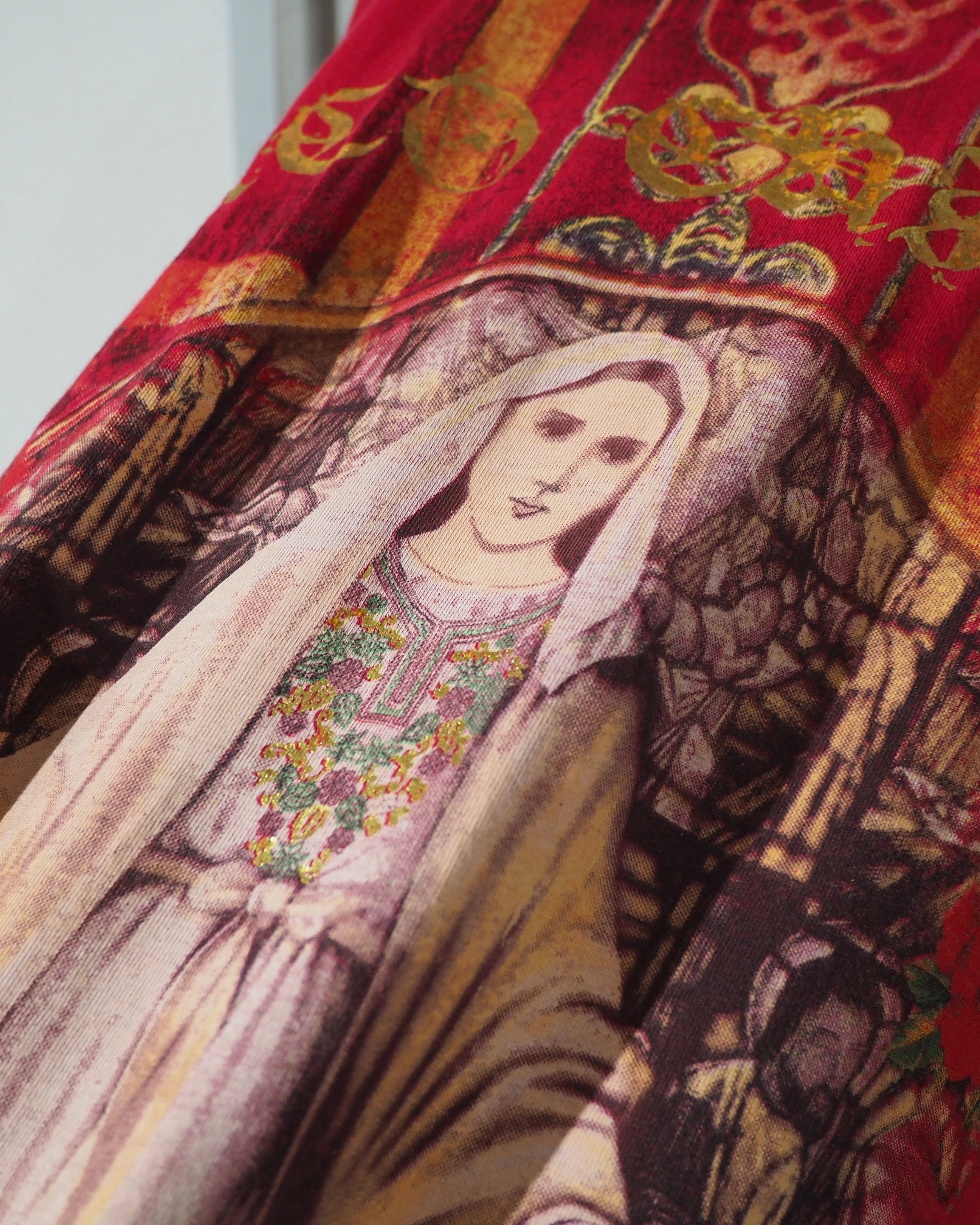 " Christian Audigier ‐ 聖母マリア " Virgin Mary Both sides Printed SS Tee ( Made in USA )