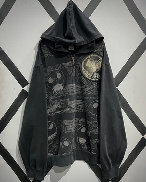 【X VINTAGE】“The Nightmare Before Christmas”Print Design Zip Up Hoodie
