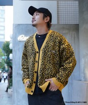 【#Re:room】LEOPARD JACQUARD BIG CARDIGAN［REK133］