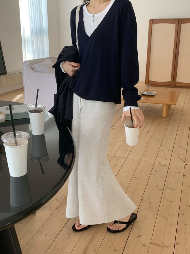 (予約) taffeta / Liene v-neck knit 5color
