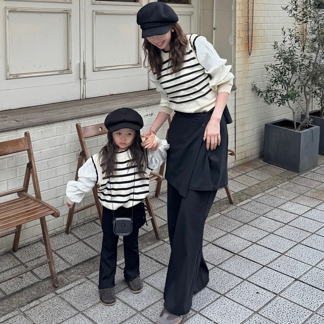 【 レディース 】ドッキングニットトップス/親子リンク/お揃いコーデ