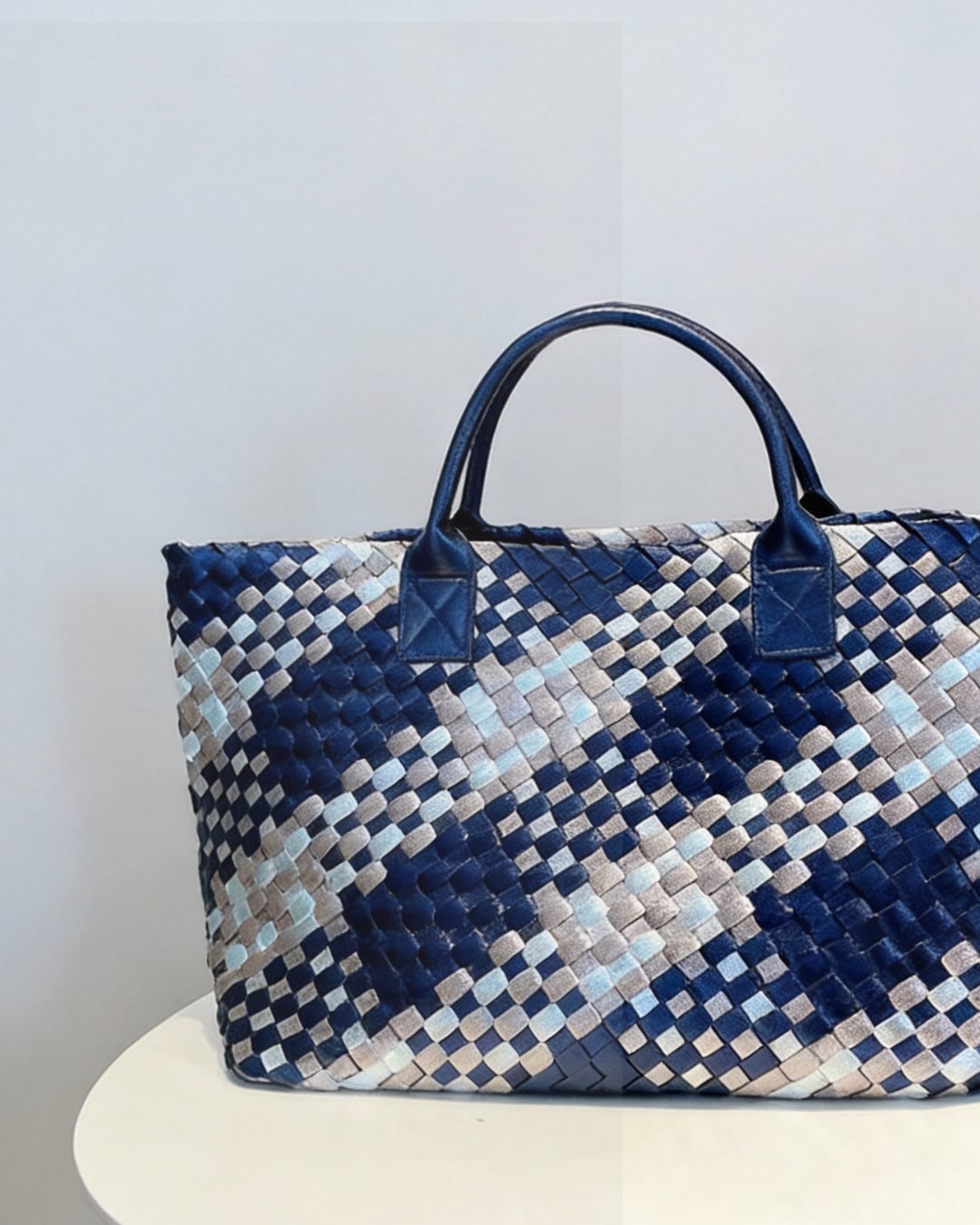 Woven Metallic Large Tote Bag