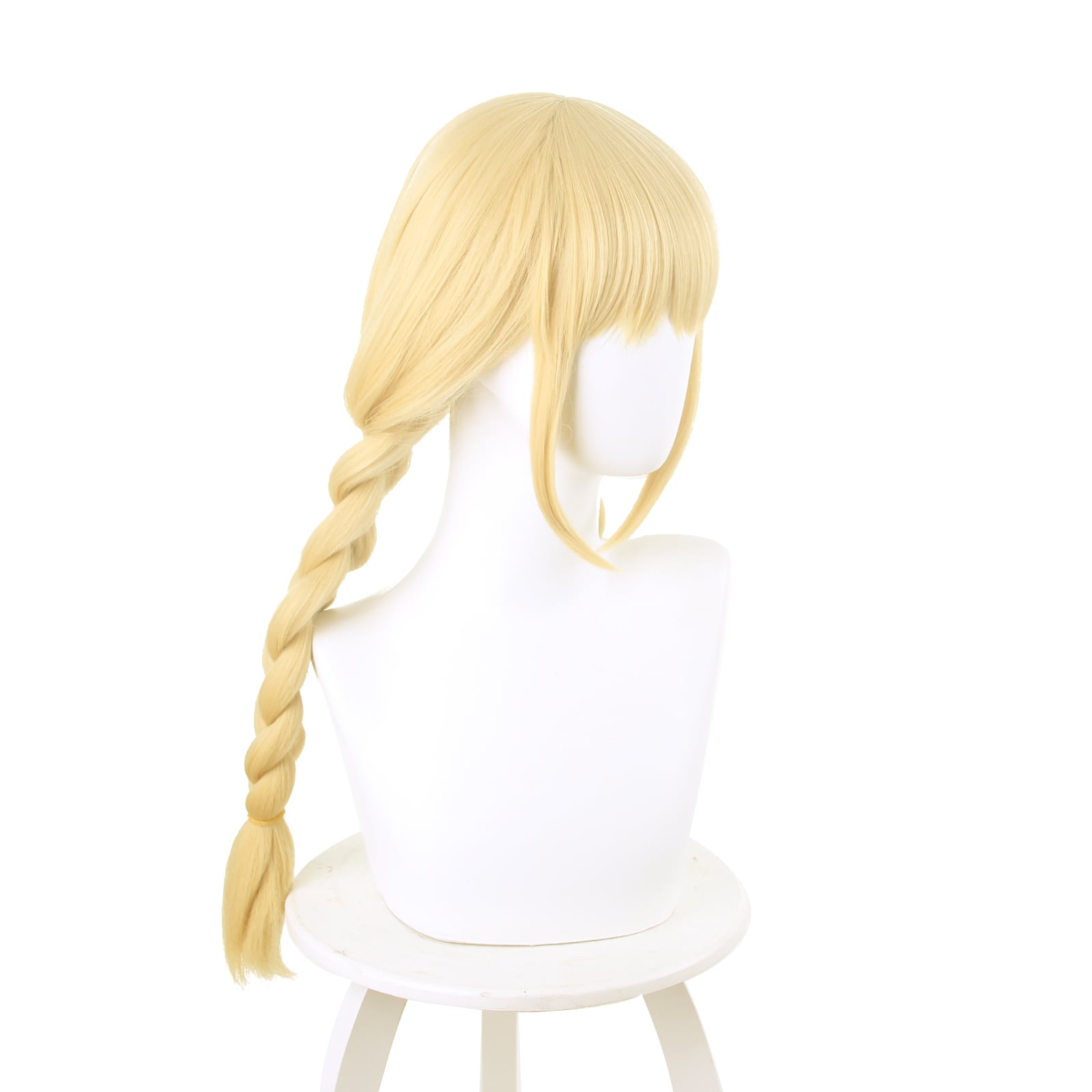 コスプレ耐熱ウィッグ ゴールド セミロング 三つ編み キャラクター