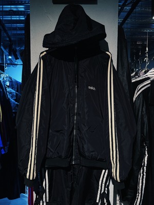 【D4C】90's vintage "adidas" performance logo embroidery design three stripe reversible foodie jacket