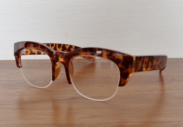 MR.HUGE VINTAGE GLASS HARF SIDE WIDE BROWN