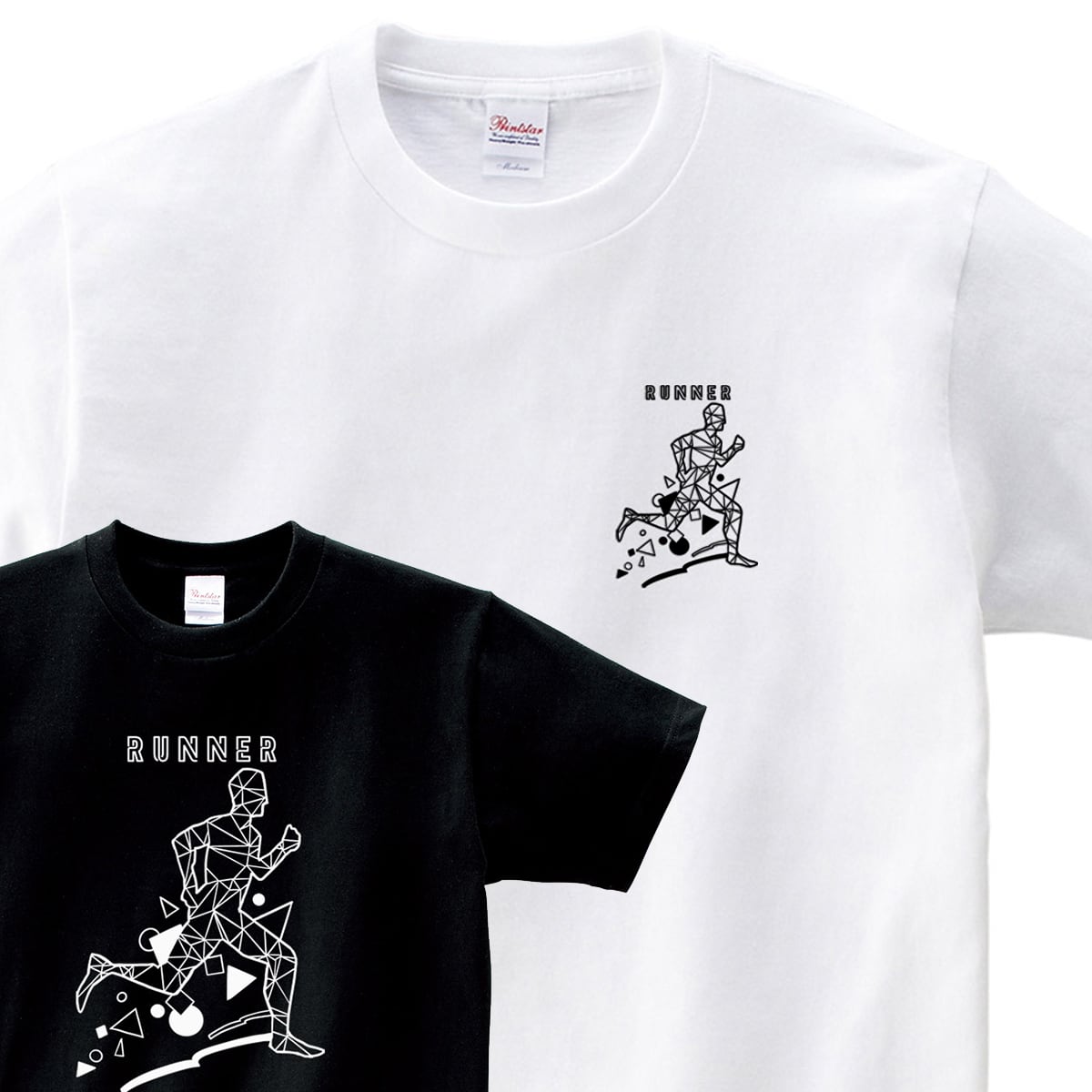 選べるデザイン スポーツ ランニング ジョギング Tシャツ sp11 スニーカー ポリゴン シルエット マウス ポニー ダイナソー ドッグ キャット