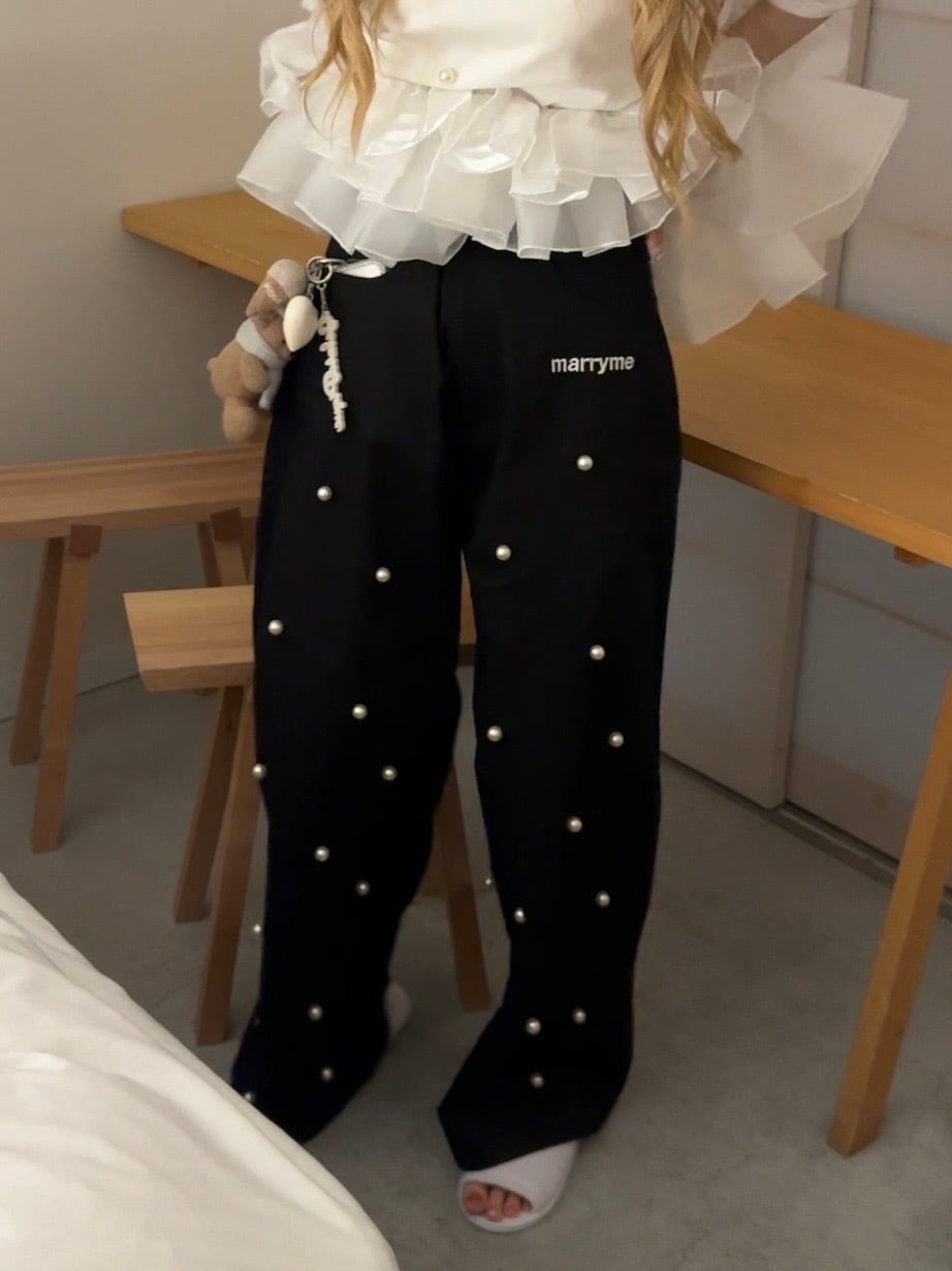 MARRYME PEARL LOGO PANTS | MARRY ME.official