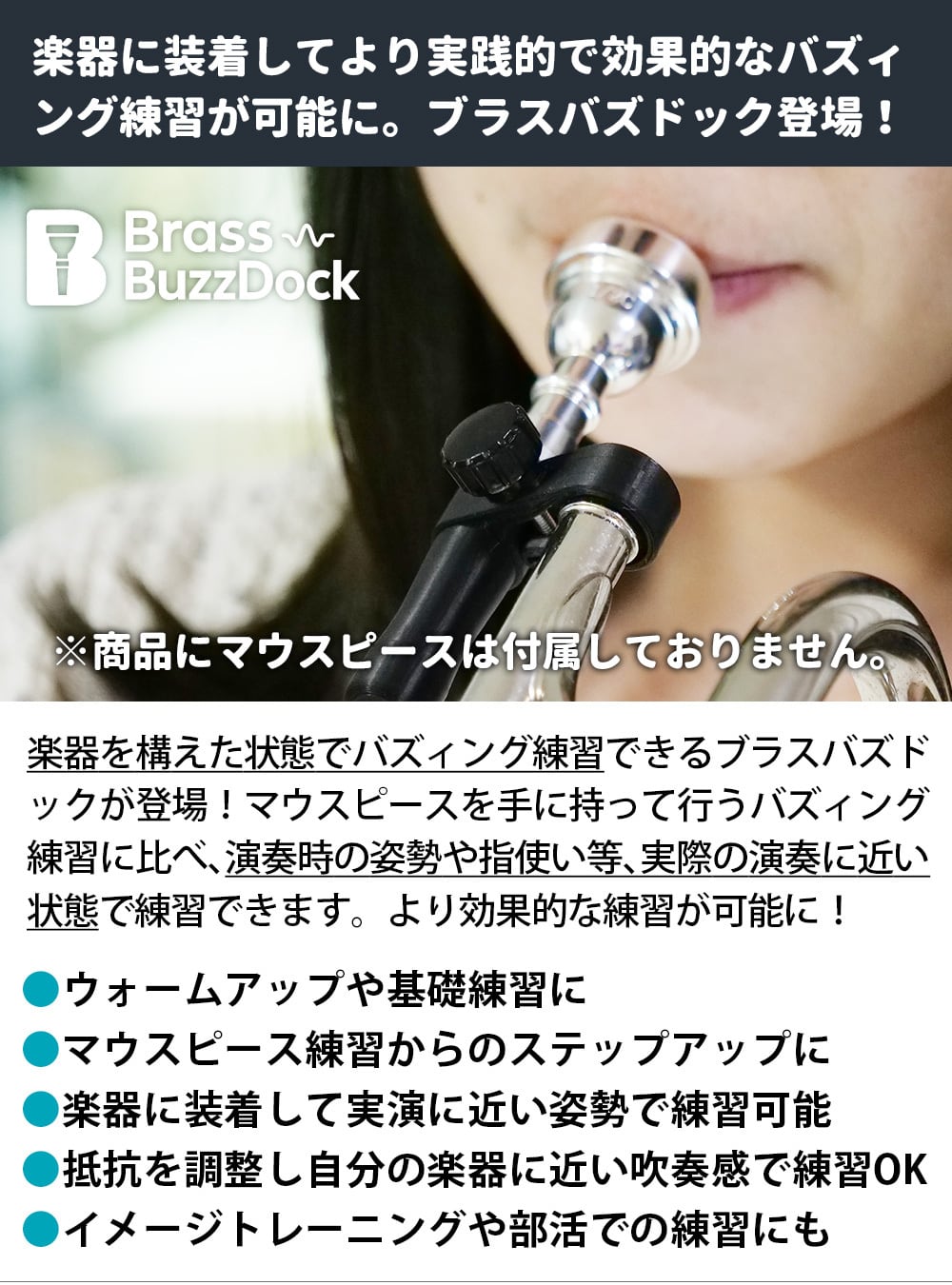 トランペット用 ブラスバズドック《Fタイプ》 | マウスピース