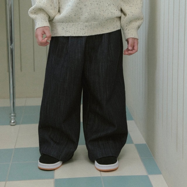 【即納】the beige / wide denim pants