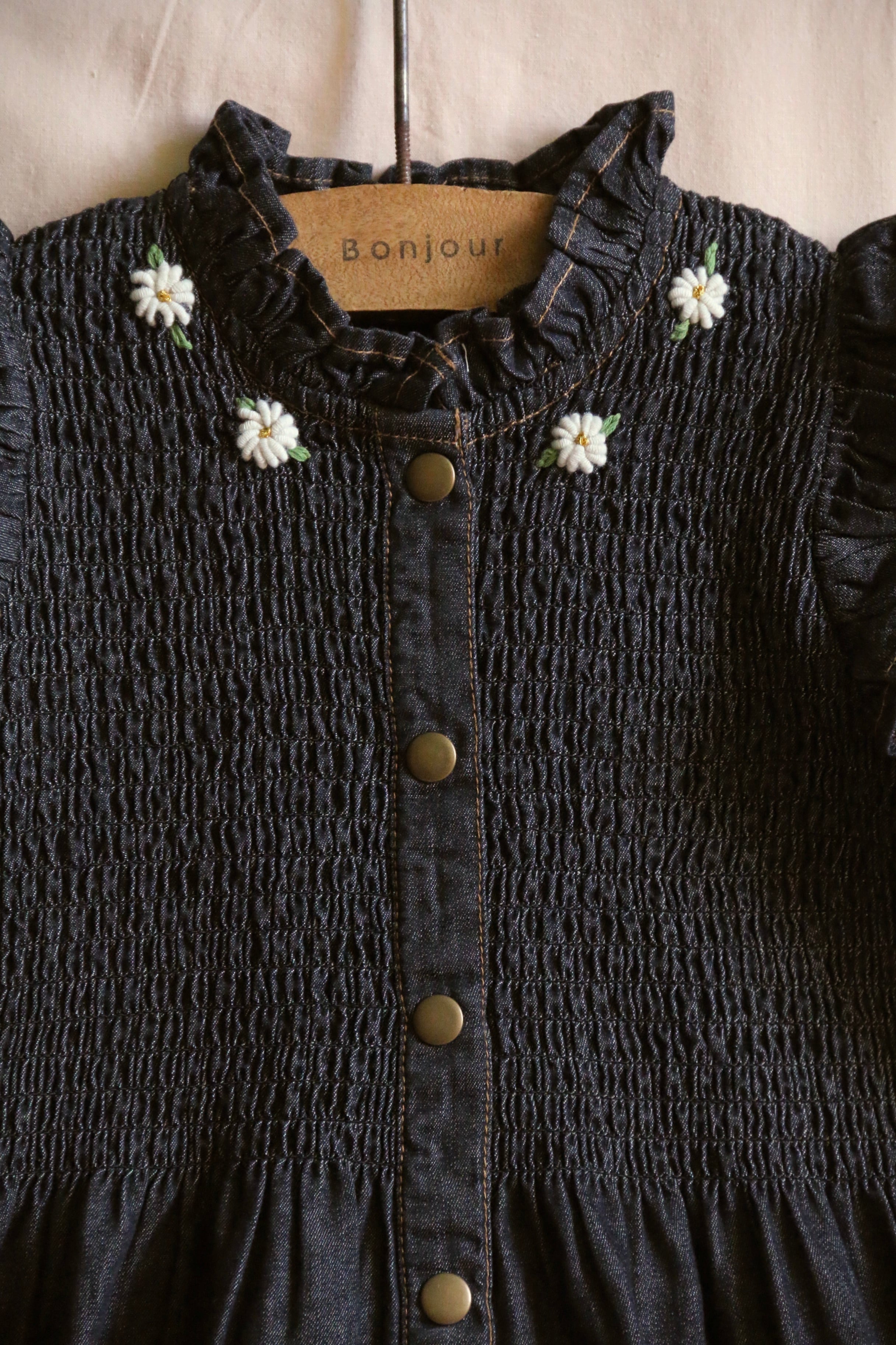 BONJOUR DIARY Ibiza dress black denim 4-6y | RESONASON