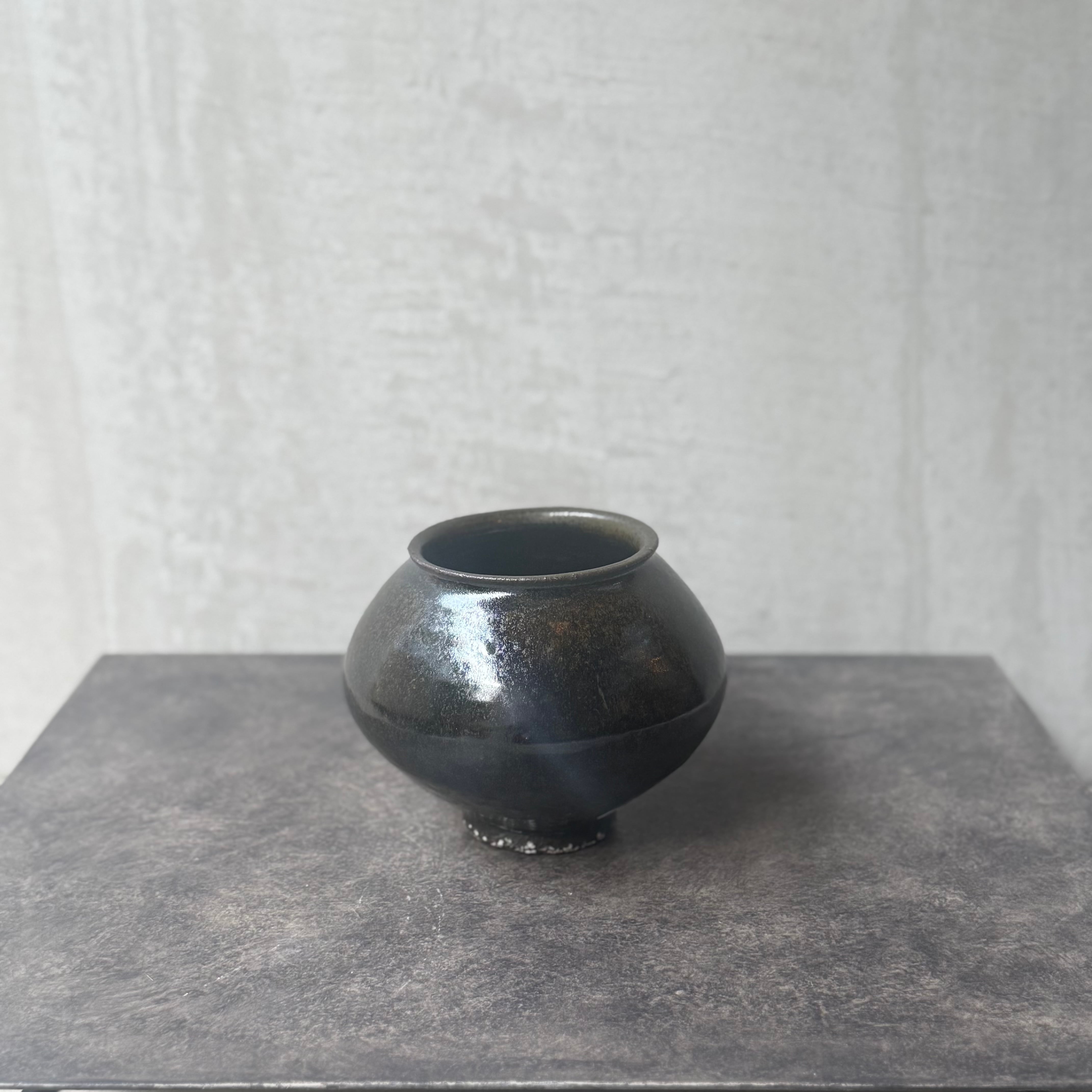 清水善行 黒釉塩笥 | gallery 一白