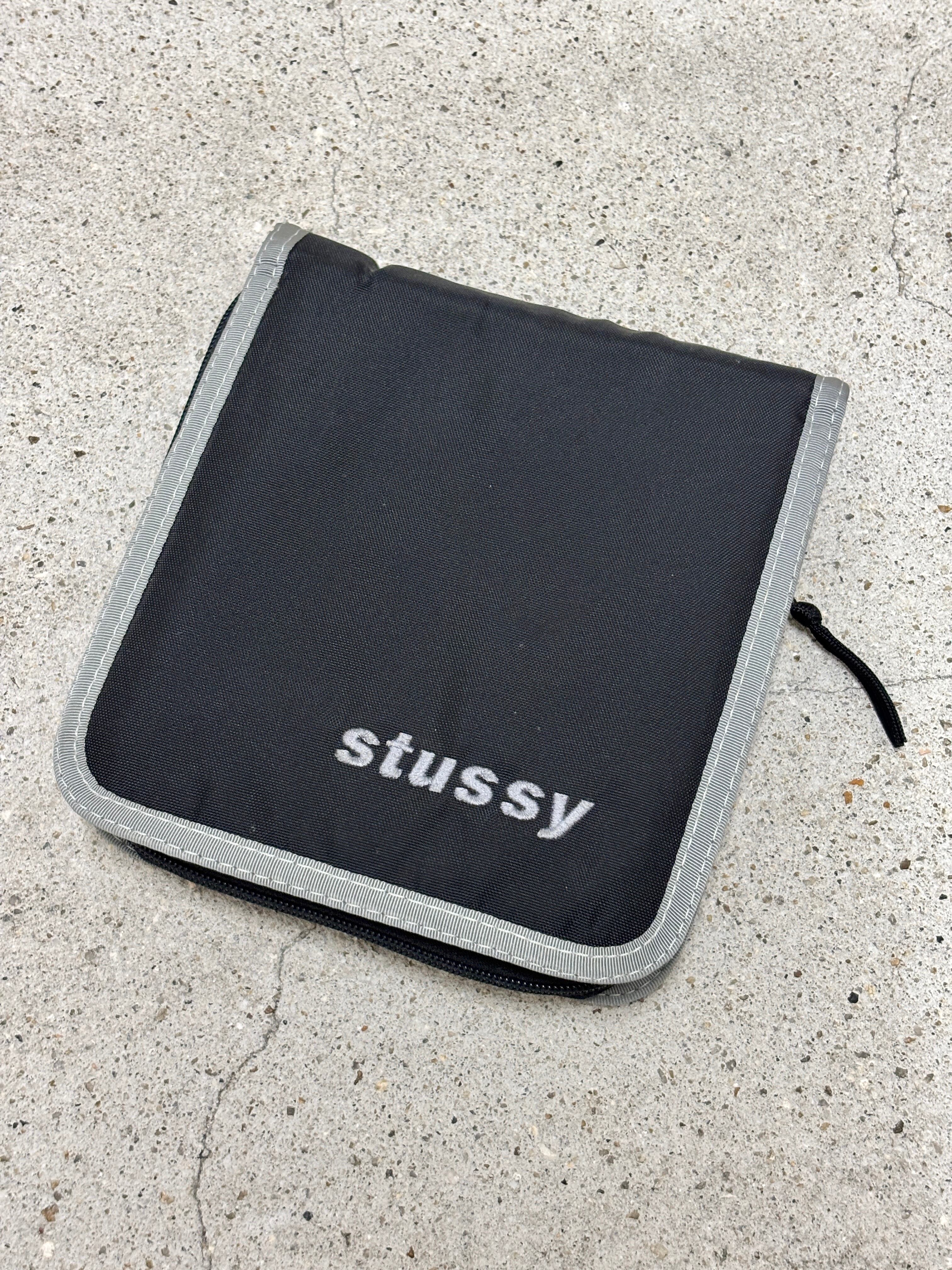 90～00s OLD STUSSY/CD Case/CDケース/DVD/刺繍ロゴ/ブラック/グレ