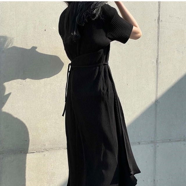 アシンメトリーチュニック丈トップス