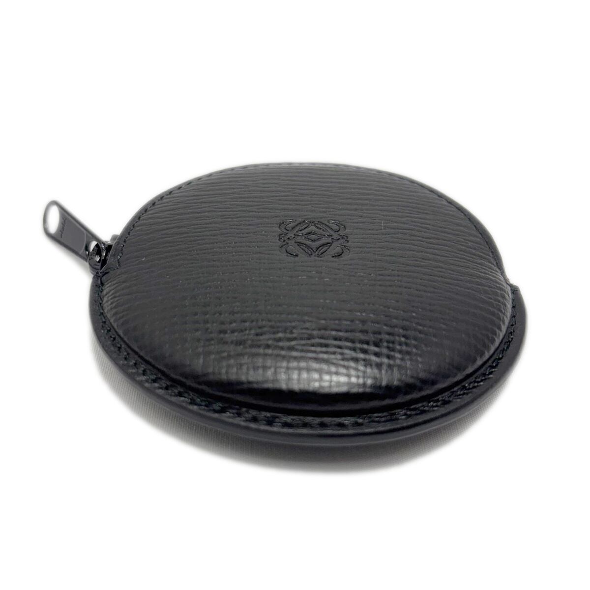 中古】 ロエベ アナグラム 旧ロゴ ミニコインケース レザー 丸型 小銭