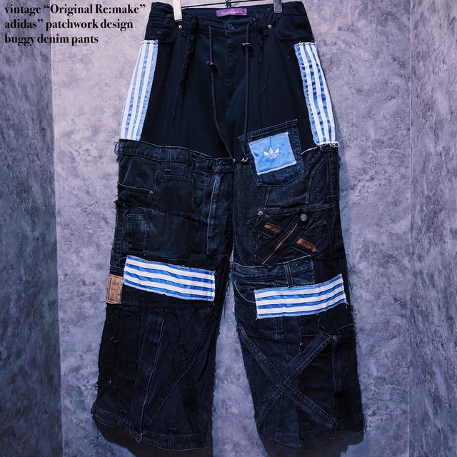 【doppio】vintage “Original Re:make”adidas” patchwork design buggy denim pants