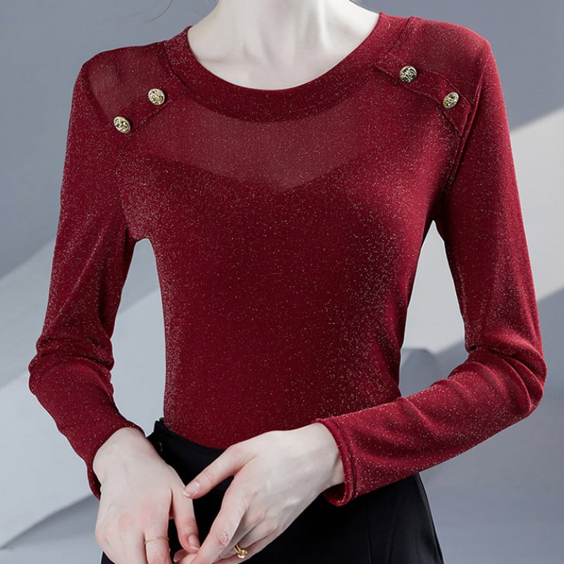 ボタンディテール ロングスリーブ ダンスカットソー ds1169