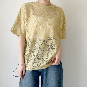 ナンバーミーTOKYO"LACE S/S TEE"YELLOW