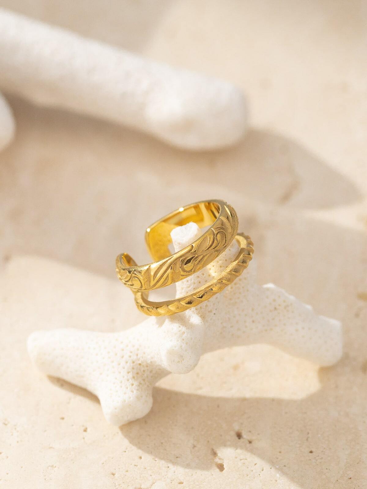 316L hawaiian double layer ring #r06 | rani