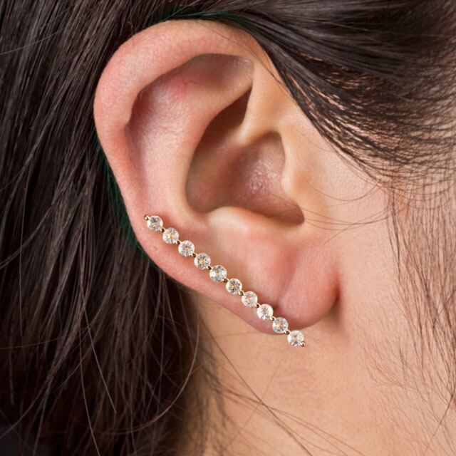 K10 Horizon Ear Climber Earrings 10金ホライゾンイヤー