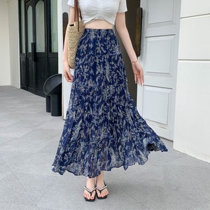 花柄 ドレープ シフォン スカート 10222