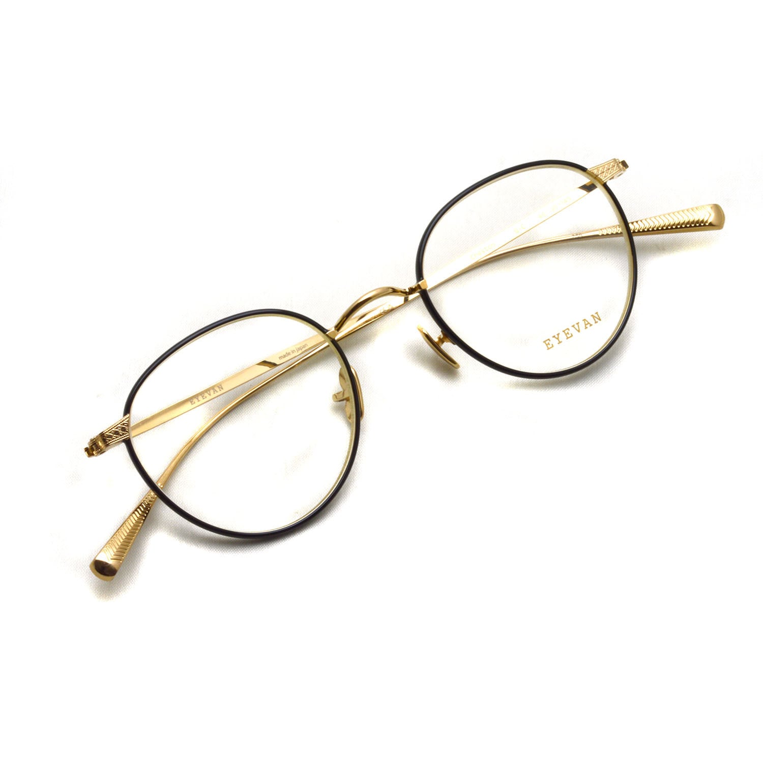 EYEVAN / CRESTON / G-C ゴールド - ブラック メガネ セル巻きチタン