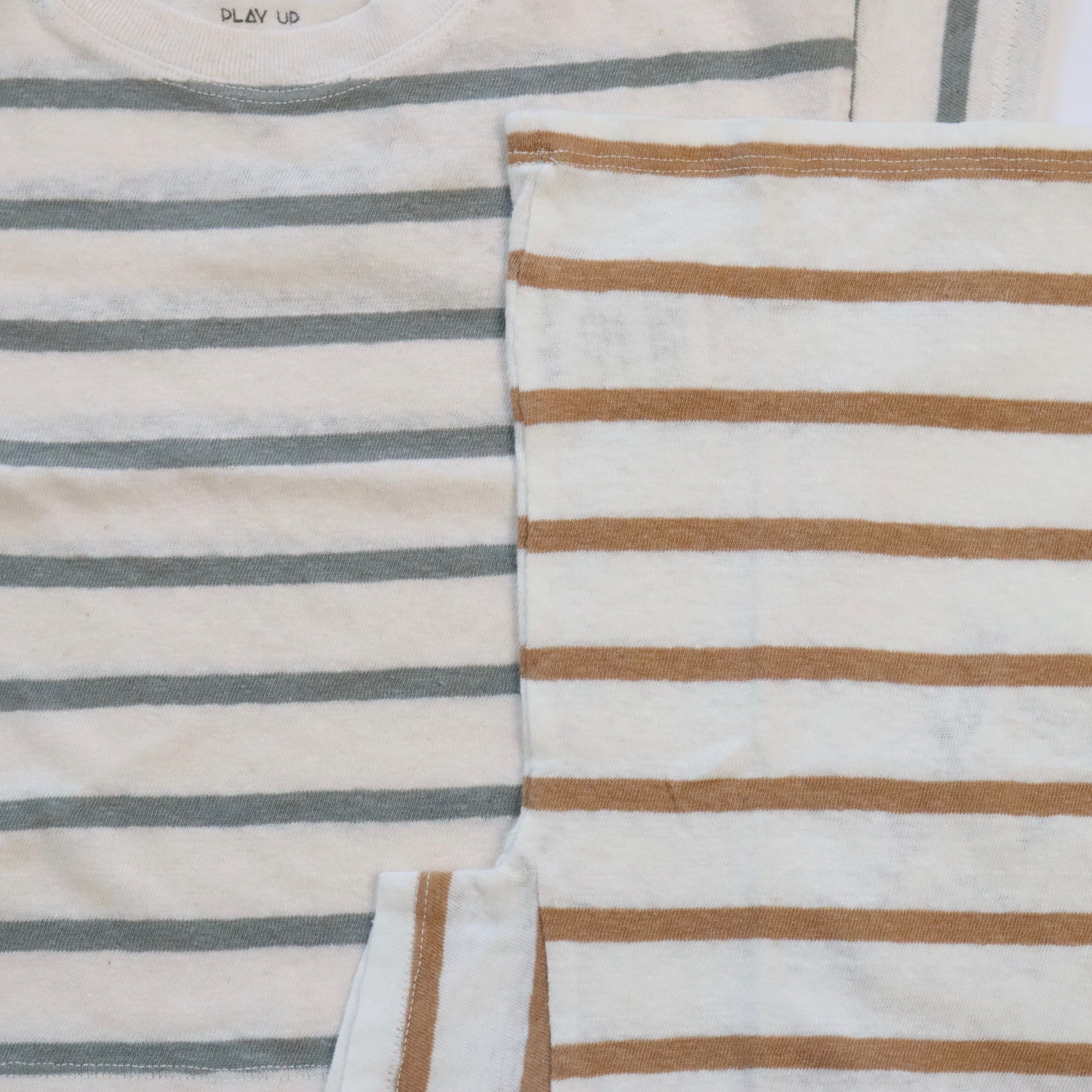 24m】 PLAY UP / Striped T-shirt (Braid) | amie