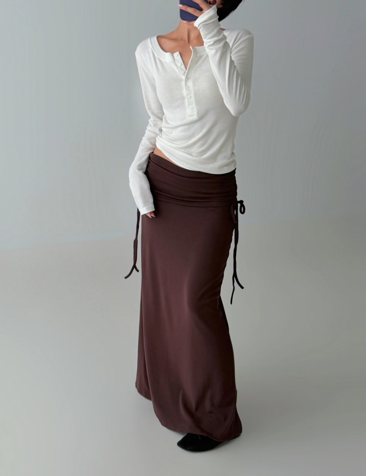 【新作5%OFF・3日間】Side-Shirring Stretch Skirt_3colors