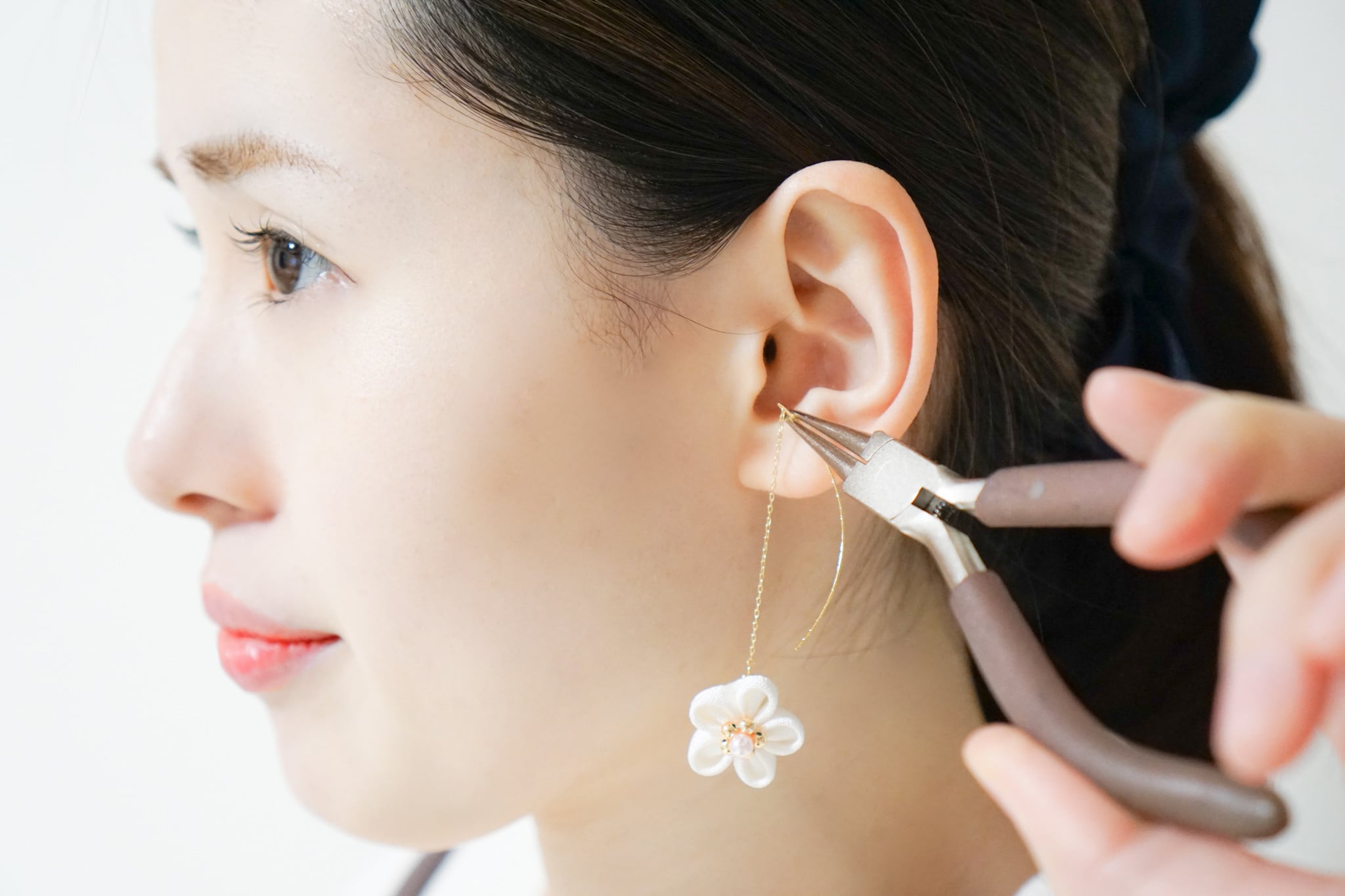 『5151』ハンドメイドピアス つまみ細工ピアスNO.10＊Deep color＊ | 金澤こまち -accessories-