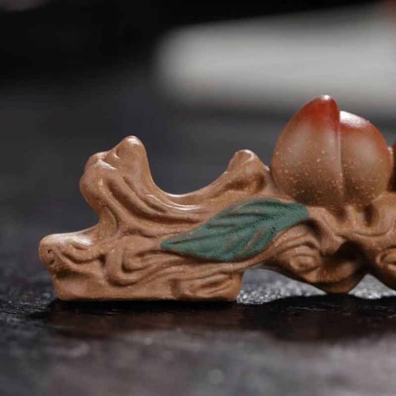 寿桃 筆置き ペン置き 筆架 文鎮 置物 風水 卓上置物 桃 オブジェ