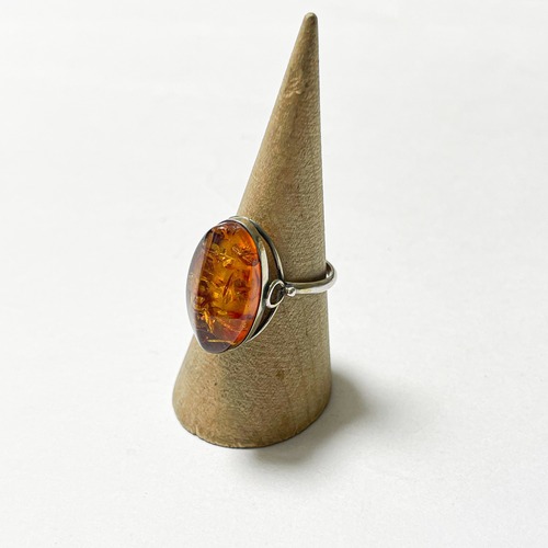 Vintage 875 Silver Amber Ring Made In Soviet Union