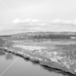 冬の新釧路川と釧路湿原 モノクロ　Shinkushiro River and Kushiro Marsh in winter monochrome