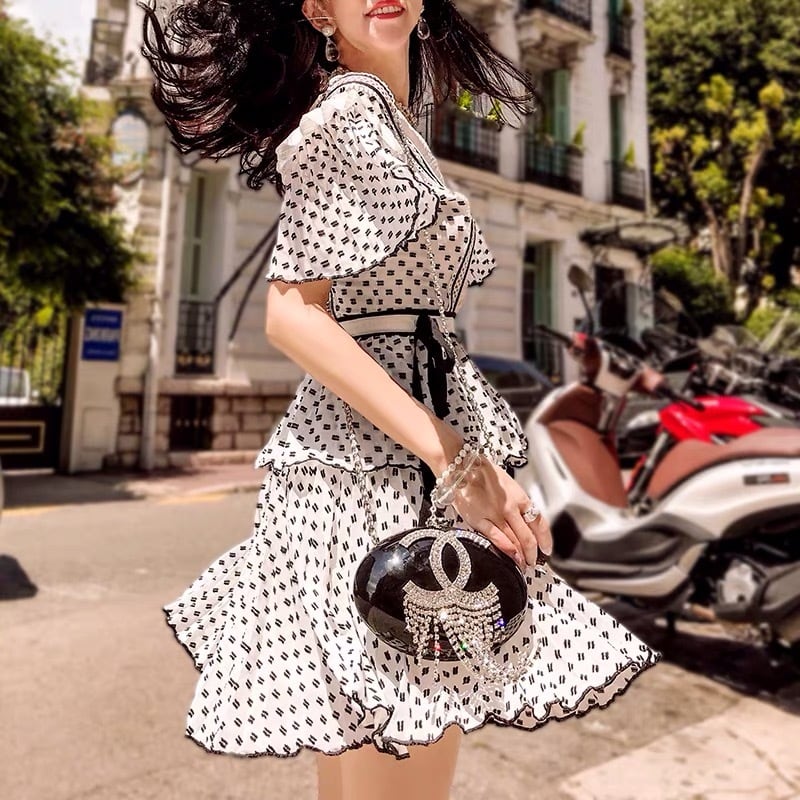 アイボリー レース ノースリーブ ミニワンピース キャミワンピ ドット