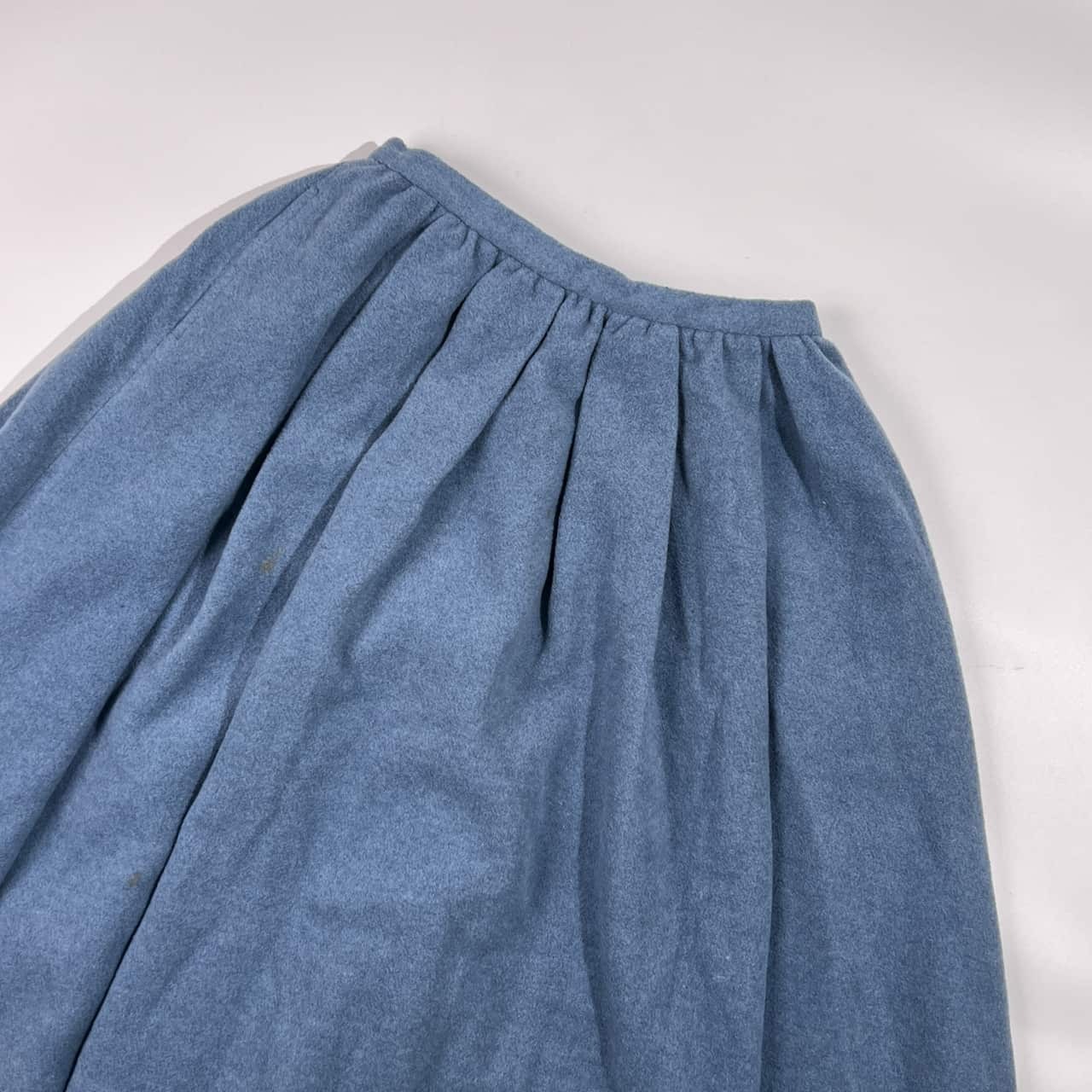 Another Edition アナザーエディション ウール混 フレア ギャザー スカート S/くすみブルー系 ユナイテッドアローズ