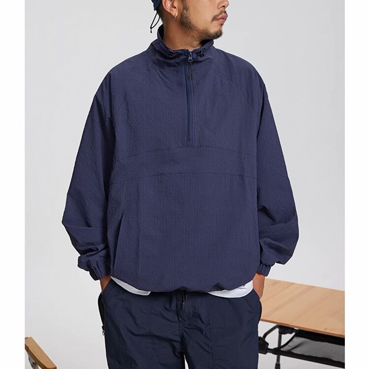 ★PLAIN STAND COLLAR COUPLE WINDBREAKER　　　A0724