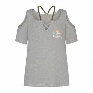 [BETWEENAND] Retro Striped Cat T-Shirt