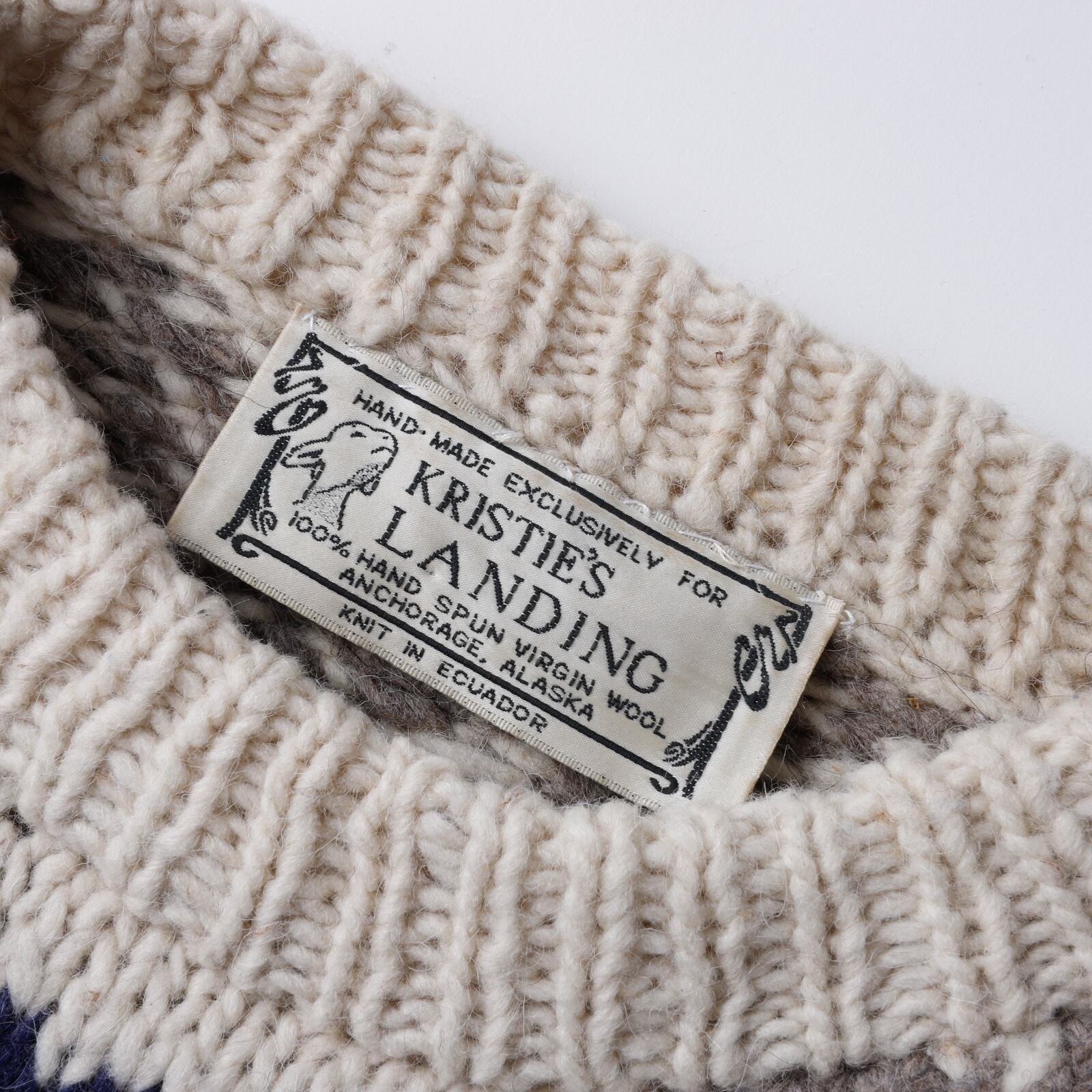 極美品】80s special hand knit sweater made in USA big size mint