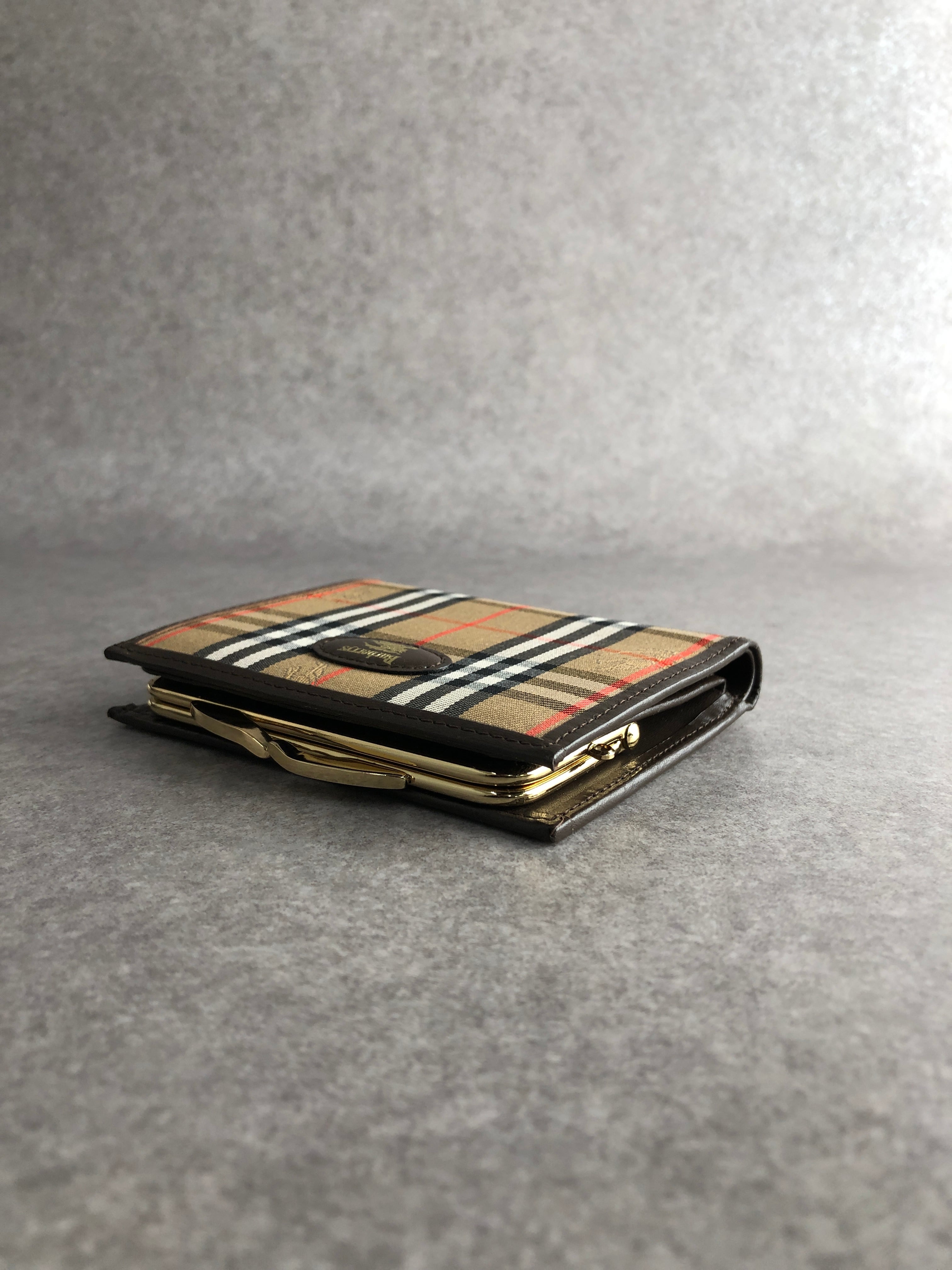 BURBERRY バーバリー ノバチェック 財布 ブラウン ロゴ キャンバス 2