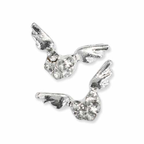 ネイルジュエリー　12番 　エンジェルウィング　ハート 10x12㎜【2個セット】