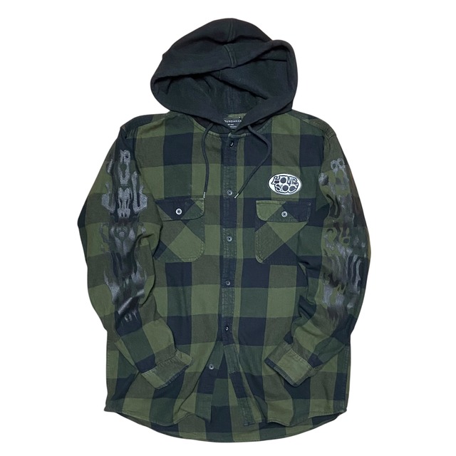 serpentic nel check work shirt with sweat hoodie