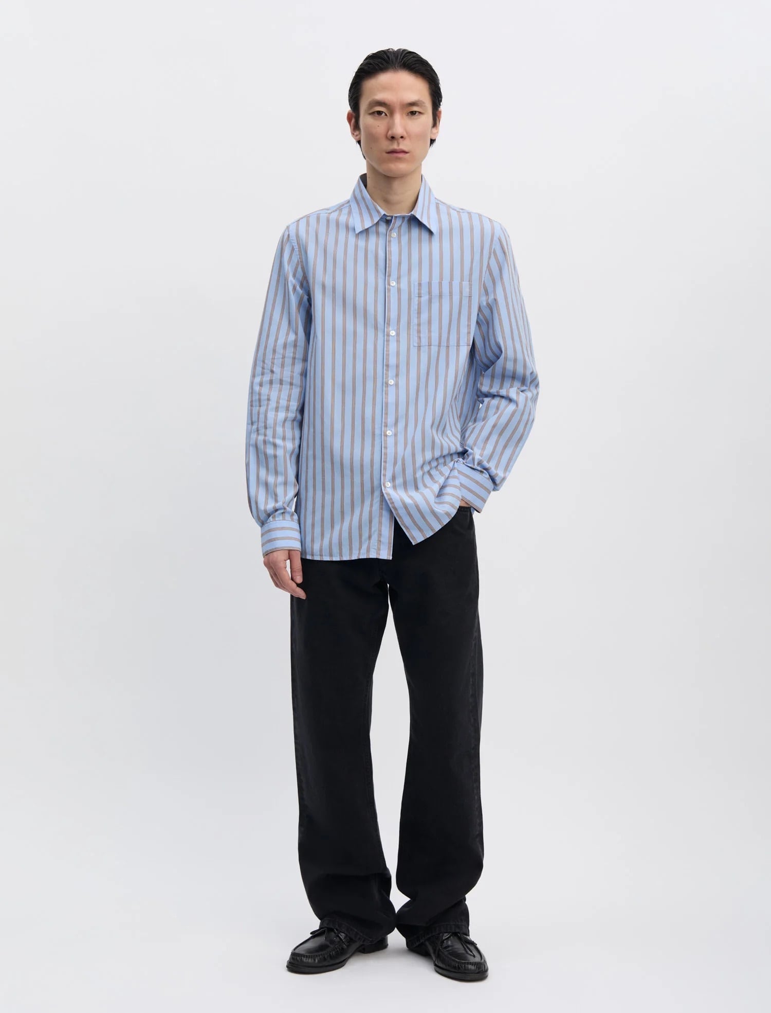 ANOTHER ASPECT ANOTHER Shirt 3.0 Blue/Brown Stripe | BEST PACKING