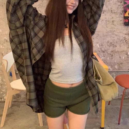 オーバーサイズチェックシャツ ・72012