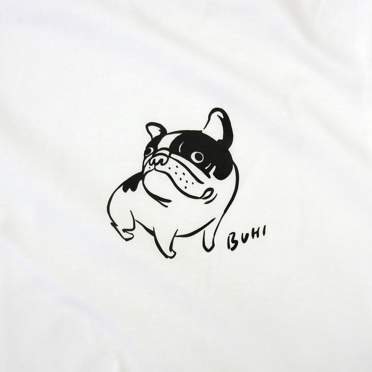 フレブル むちむちパイド Tシャツ ワンポイント dog65 犬 ブヒ フレンチブルドッグ 服 ゆるい イラスト おもしろ Tシャツ